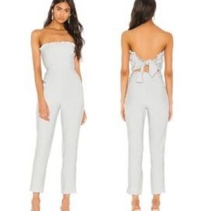 Privacy Please Strapless Ruffle Open Back Jumpsuit Size Small